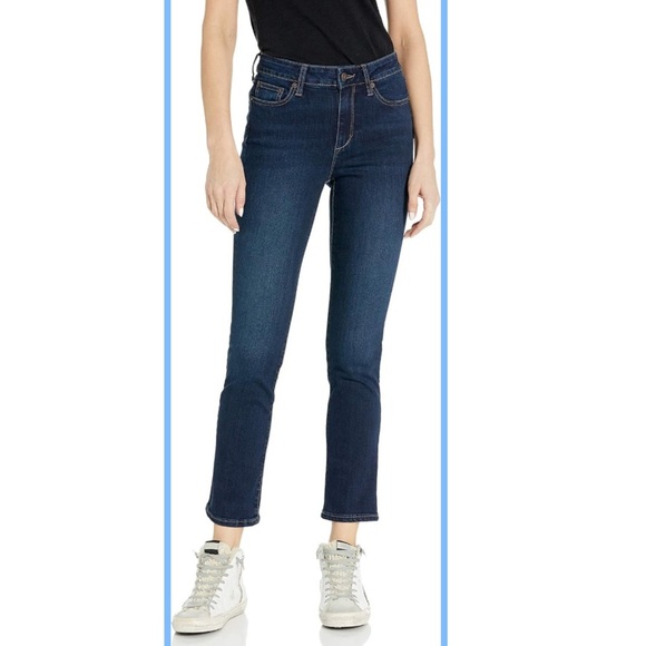 Goodthreads Women's Mid-Rise Slim Straight Jeans Dark wash. Size 28 - Picture 2 of 15